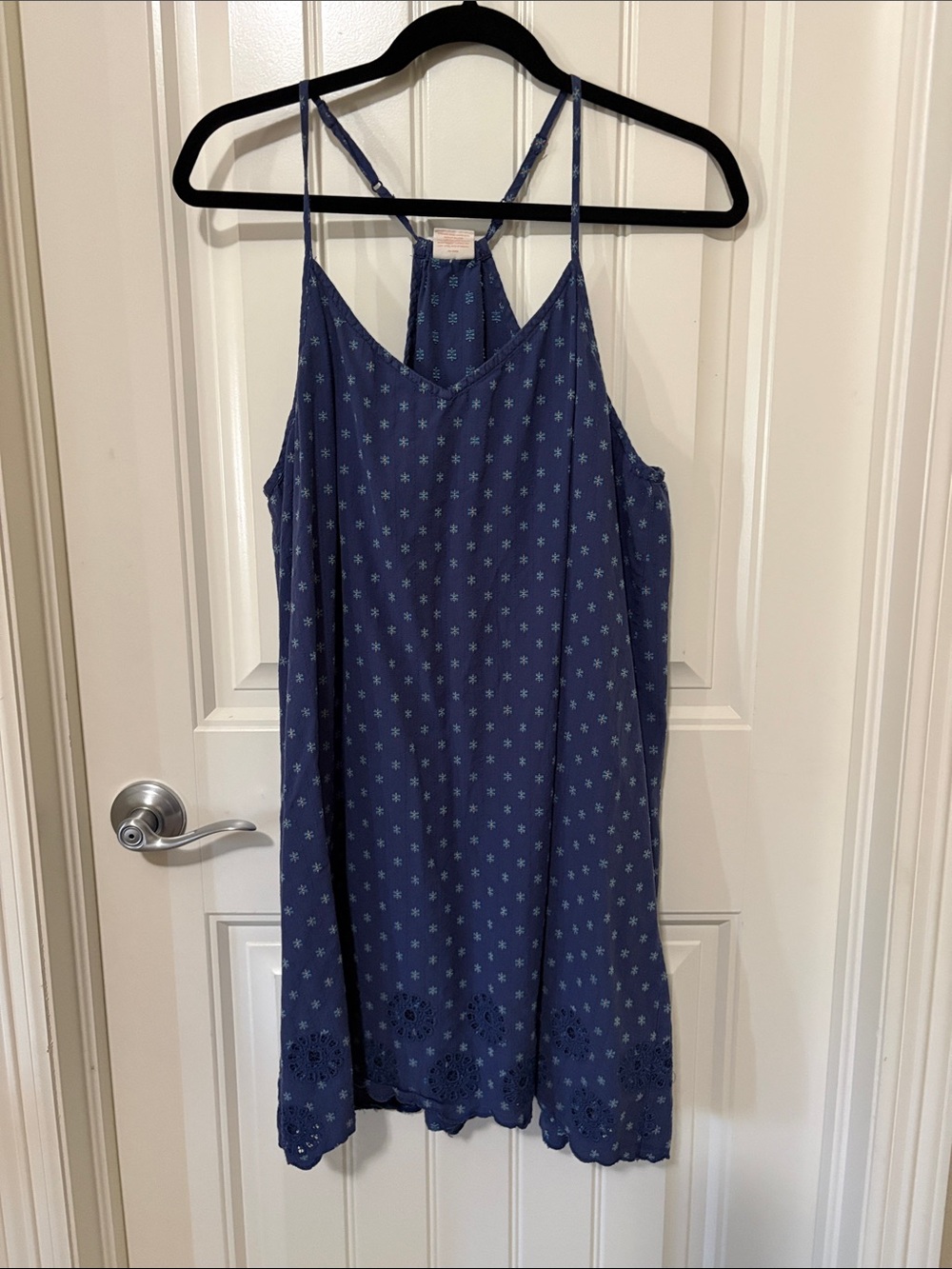 Jasmine & Ginger Navy Blue Eyelet Slip Dress